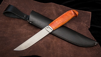 Фото ножа Финский из стали D2 — 174, сталь d2, притин дюраль, стабилизированная карельская береза